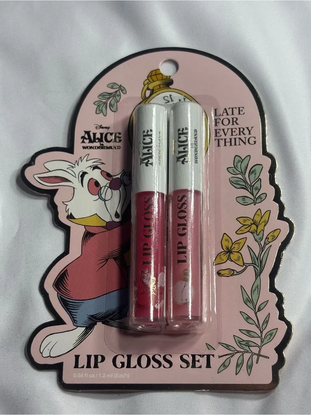 9 New Disney Alice in Wonderland Lip Gloss & Balm Set Bundle Pink